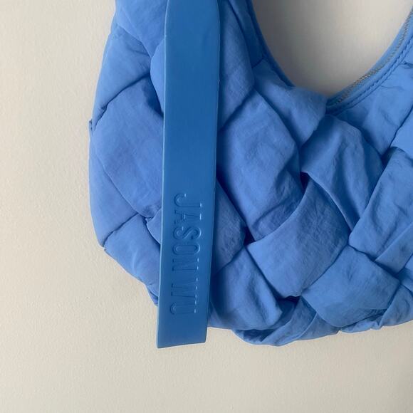 Jason Wu Dylan Woven Nylon Hobo Shoulder Bag in Vista Blue - Picture 2 of 8